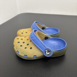 Kids Crocs Blue bottom Opaque top slip on clogs size 6/7c‎ water play shoes
